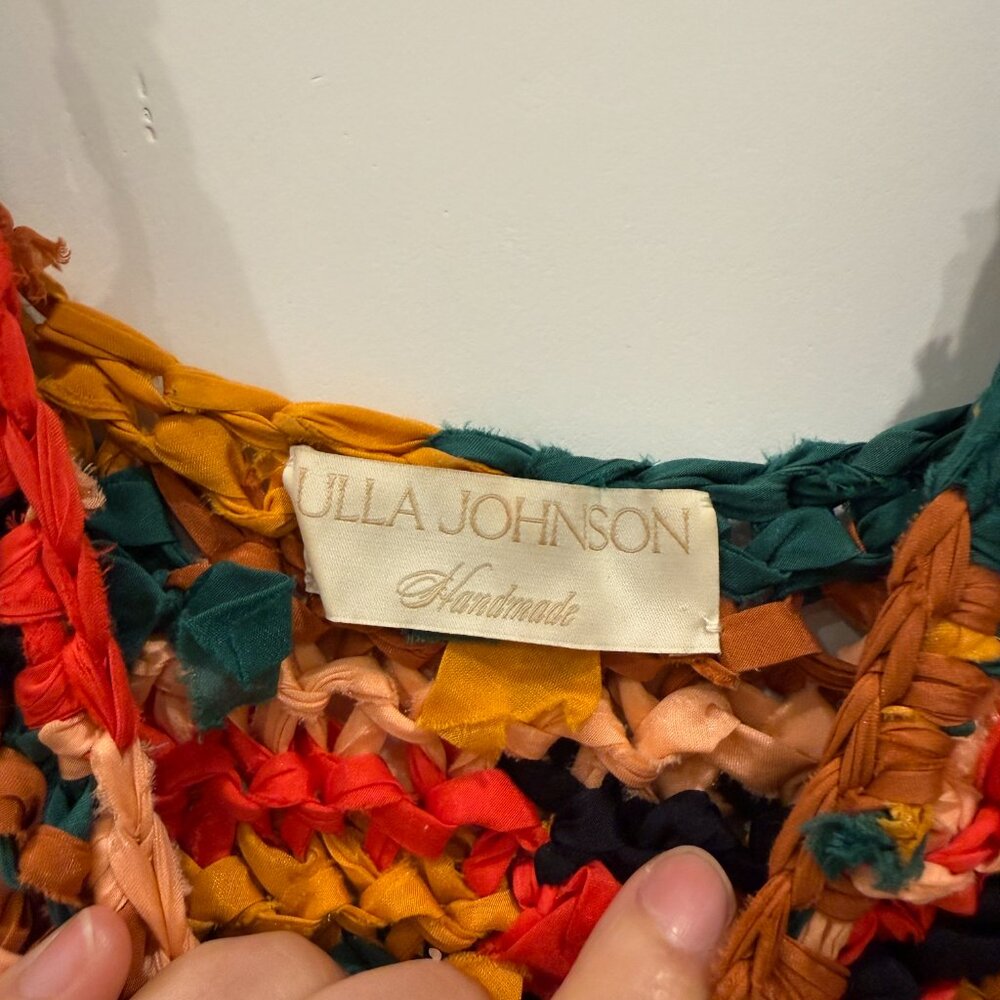 Ulla Johnson Handmade Multicolor Crochet Crop Top Cotton Silk Size S - Picture 3 of 4